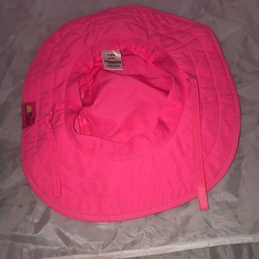 Sun Protection Zone Neon Coral Pink Summer Fishing Hat